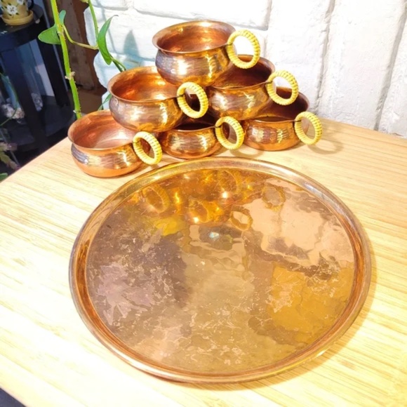 Zint Mid-Century Hammered Copper Cup Set - Picture 6 of 11